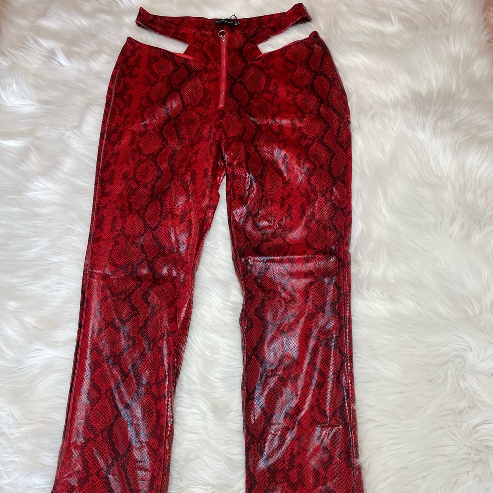 faux snake leather pants